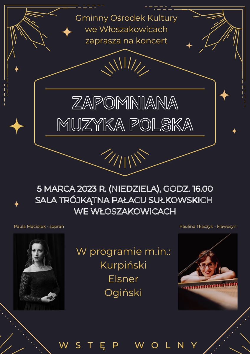 Plakat promujący Koncert Zapomniana Muzyka Polska