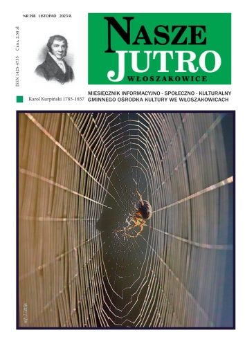 Okładka 398 numeru czasopisma „Nasze Jutro” przedstawiająca pająka na pajęczynie
