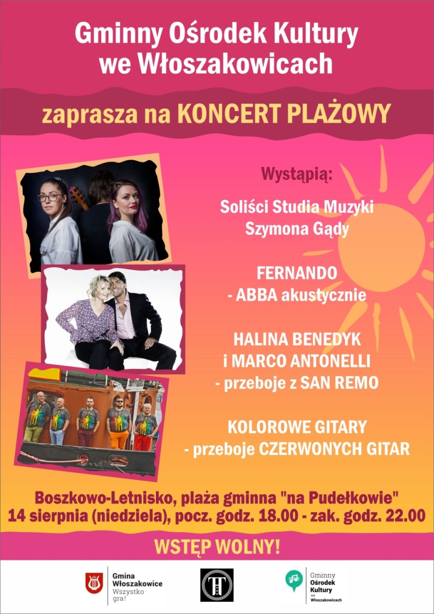 Plakat promujący koncert plażowy