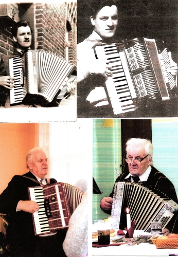 Antoni Kaczmarek z akordeonem w różnych etapach swojego życia